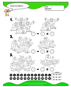 Çıkarma İşlemi Çalışma Sayfaları